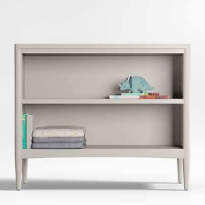 Hampshire Small Cozy Grey Wood 2-Shelf Bookcase