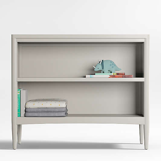 Hampshire Small Cozy Grey Wood 2-Shelf Bookcase