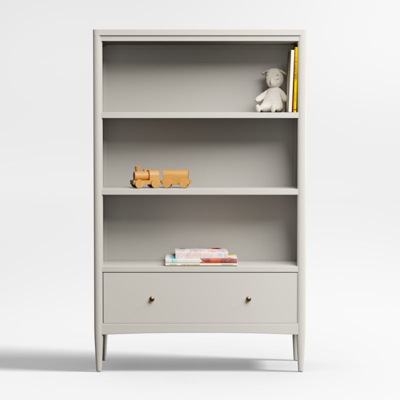 Hampshire Tall Cozy Grey Wood 3-Shelf Kids Bookcase with Drawer - image 0 of 13