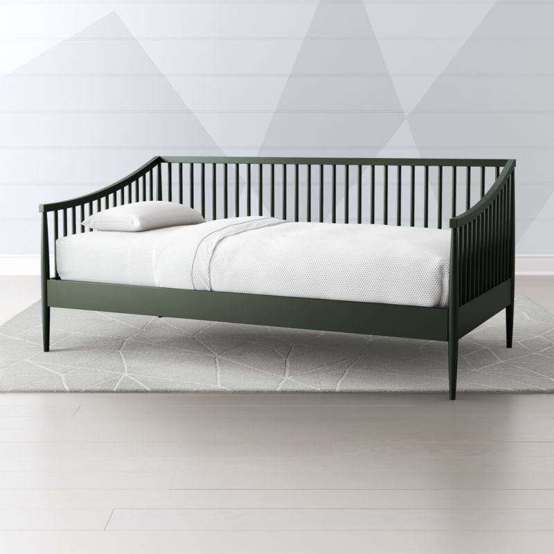 Hampshire Olive Green Spindle Wood Kids Daybed