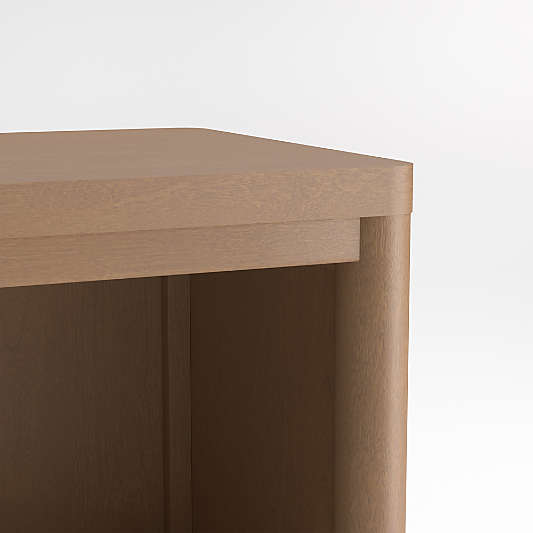 Hampshire 36" Natural Brown Wood 4-Shelf Tall Kids Bookcase