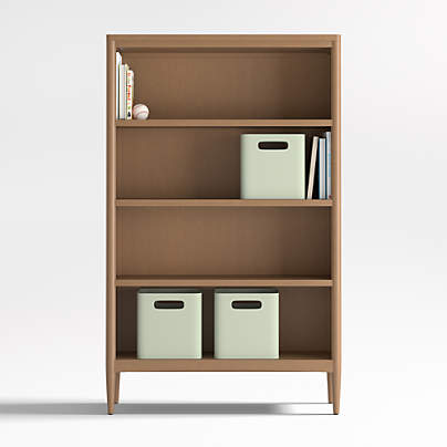 Hampshire 36" Natural Brown Wood 4-Shelf Tall Kids Bookcase