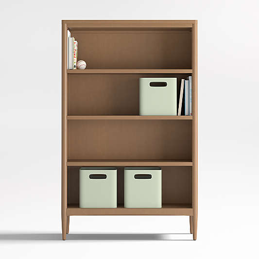 Hampshire 36" Natural Brown Wood 4-Shelf Tall Kids Bookcase