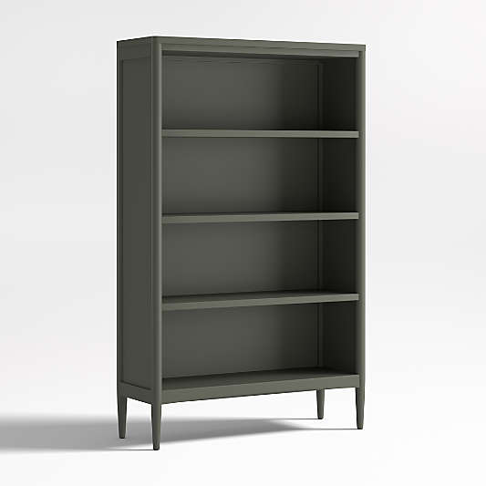 Hampshire Tall Olive Green Wood 4-Shelf Kids Bookcase