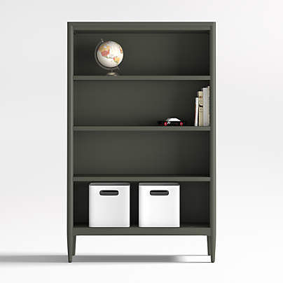 Hampshire 36" Olive Green Wood 4-Shelf Tall Kids Bookcase