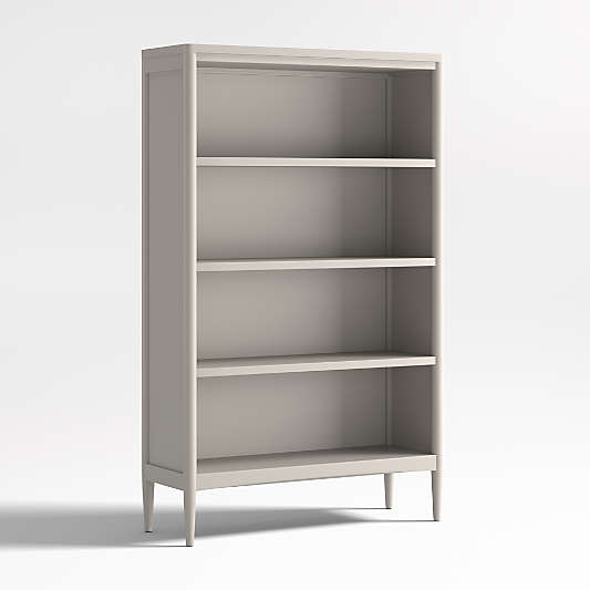 Hampshire Tall Cozy Grey Wood 4-Shelf Kids Bookcase