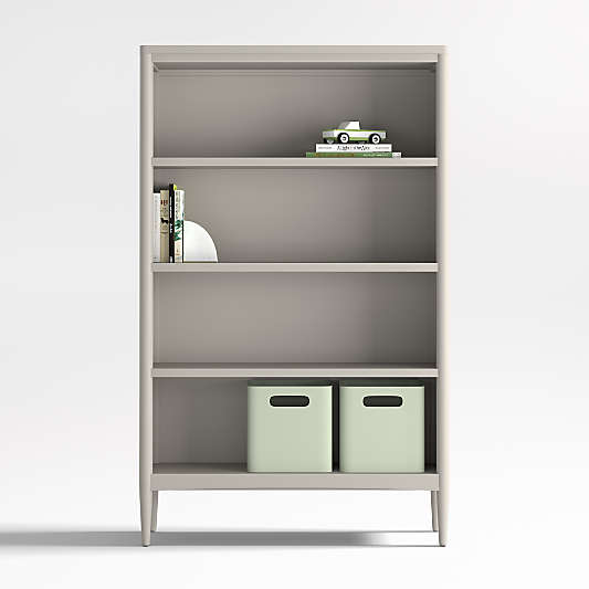 Hampshire 36" Cozy Grey Wood 4-Shelf Tall Kids Bookcase