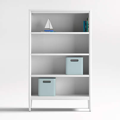 Hampshire 36" White Wood 4-Shelf Tall Kids Bookcase