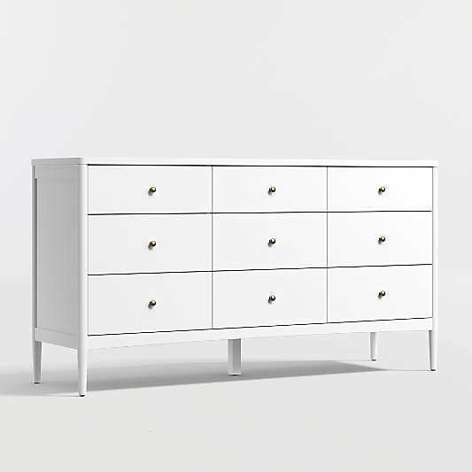 Hampshire 64" White Extra Wide 9-Drawer Kids Dresser