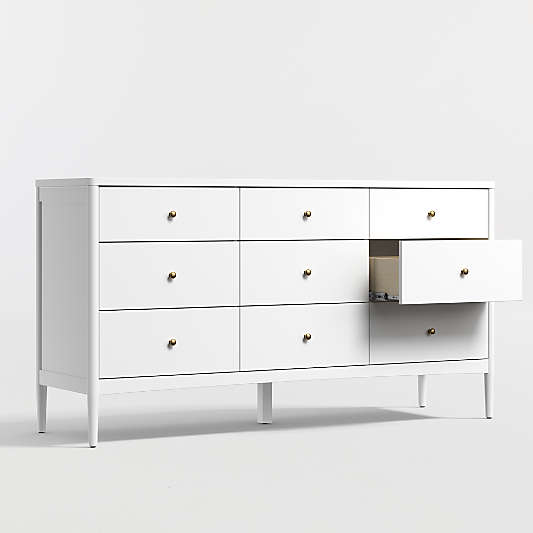 Hampshire 64" White Extra Wide 9-Drawer Kids Dresser