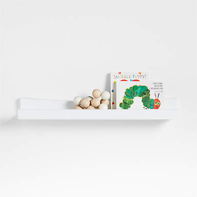 Hampshire White Wood Kids Book Ledge Shelf