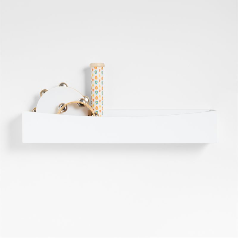 Hampshire White Wood Kids Storage Bin Wall Shelf