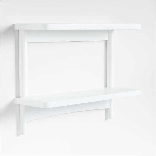 Hampshire White Wood 2-Tier Kids Wall Shelf