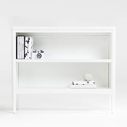 Hampshire Small White Wood 2-Shelf Bookcase