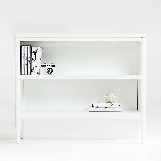 Hampshire Small White Wood 2-Shelf Bookcase