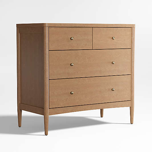 Hampshire Natural Brown Wood 4-Drawer Kids Dresser