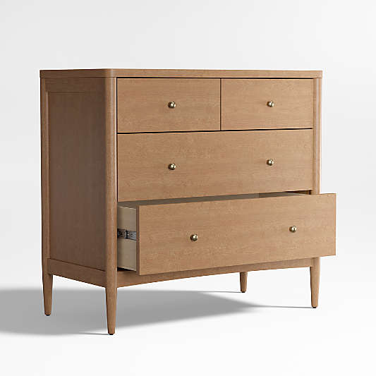 Hampshire Natural Brown Wood 4-Drawer Kids Dresser