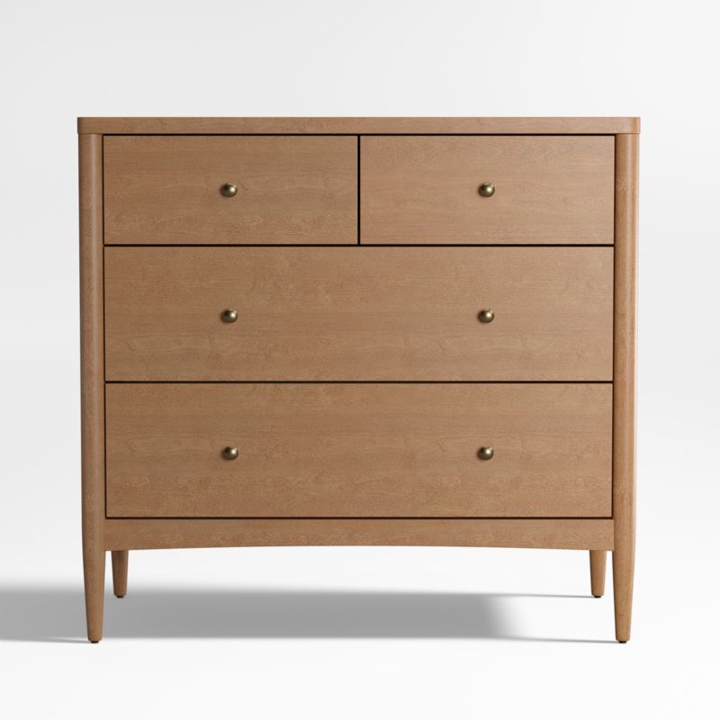 Hampshire Natural Brown Wood 4-Drawer Kids Dresser