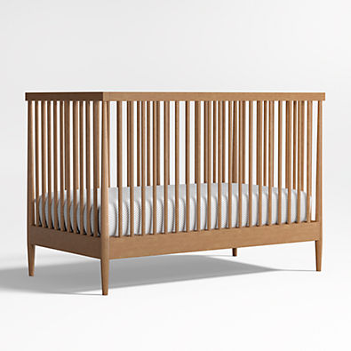 View Hampshire Natural Brown Wood Convertible Baby Crib details