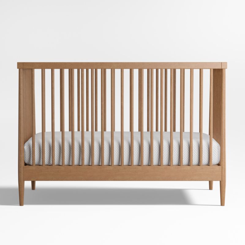 Hampshire Natural Brown Wood Convertible Baby Crib
