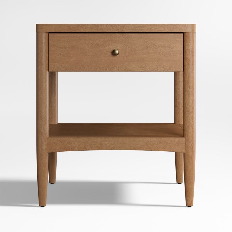 Hampshire Natural Brown Wood Kids Nightstand with Drawer