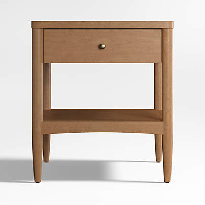 Hampshire Natural Brown Wood Kids Nightstand with Drawer