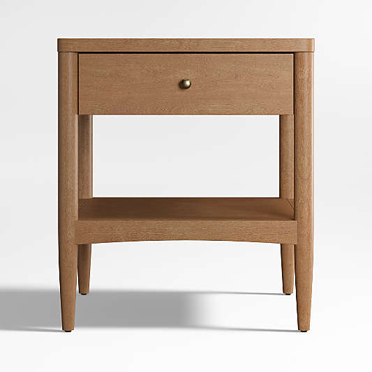 Hampshire Natural Brown Wood Kids Nightstand with Drawer