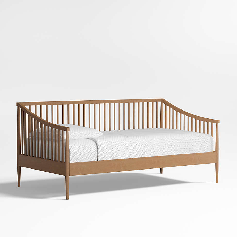 Crate&Barrel Hampshire Natural Brown Wood Spindle Kids Daybed