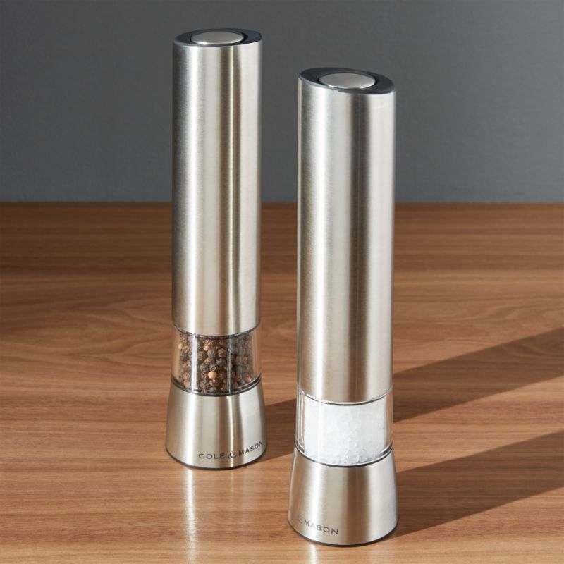 L'Chaim Meats Electric Salt or Pepper Grinder Stainless Steel Shakers Mill  Battery