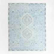 Ember Blue Floral Washable Area Rug 4'x6'