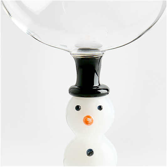 Hand-Blown Snowman Icon 13.5-oz. Wine Glass