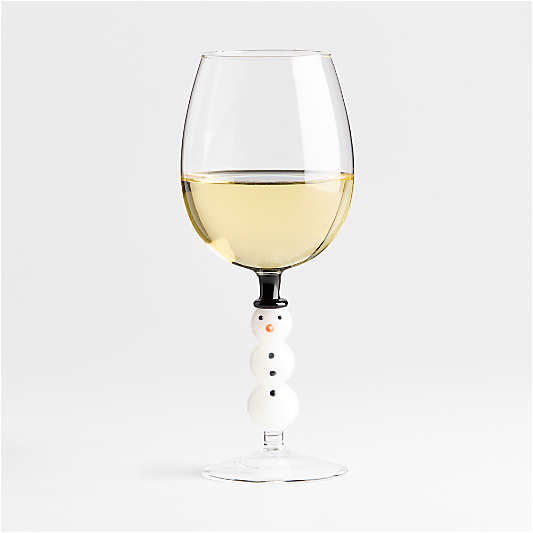 Hand-Blown Snowman Icon 13.5-oz. Wine Glass