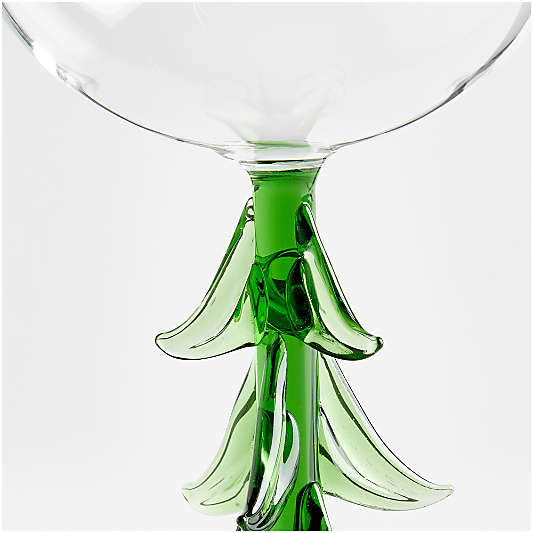 Hand-Blown Christmas Tree Icon 13.5-oz. Wine Glass