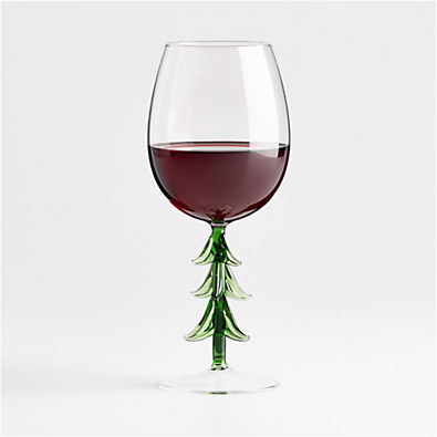 View Hand-Blown Christmas Tree Icon 13.5-oz. Wine Glass details