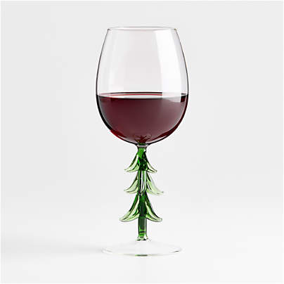 Hand-Blown Christmas Tree Icon 13.5-oz. Wine Glass