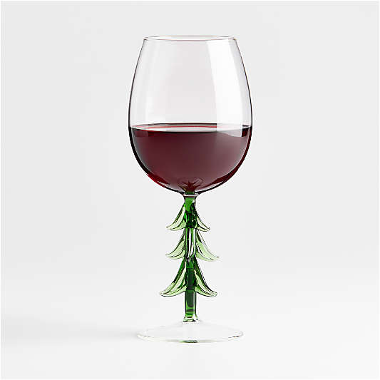 Hand-Blown Christmas Tree Icon 13.5-oz. Wine Glass