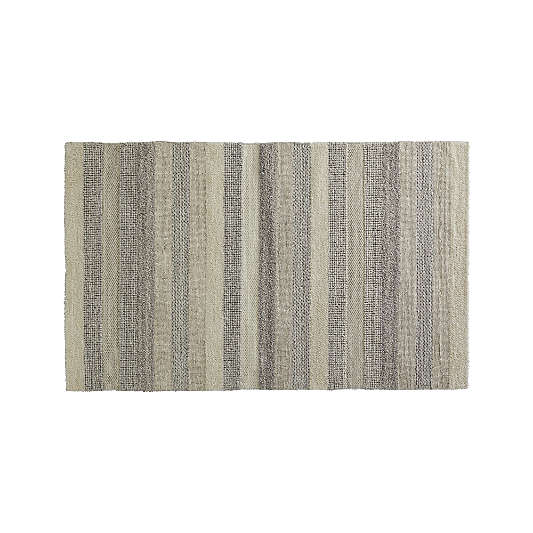 Handwoven Neutral Stripe Kids Rug 8x10