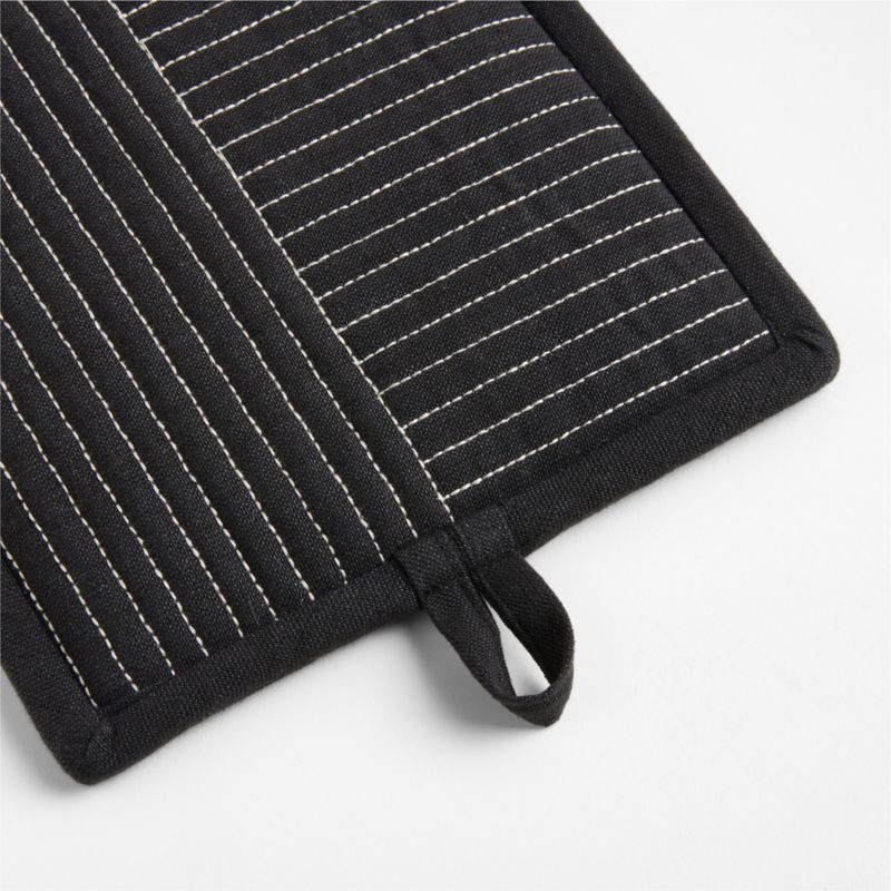 Hanno Black Embroidered Organic Cotton Pot Holder - image 2 of 3