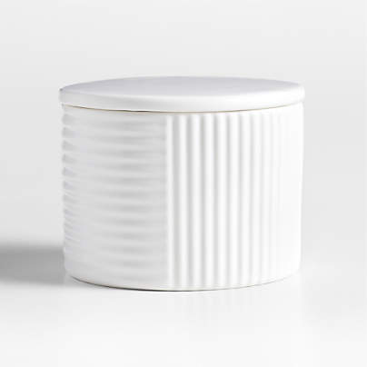 Crate & Barrel Hanno Textured Ceramic Butter Keeper
