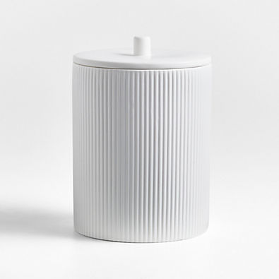 View Crate & Barrel Hanno Large Textured Ceramic Canister details