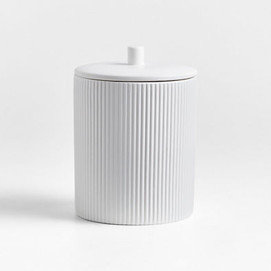 View Crate & Barrel Hanno Medium Textured Ceramic Canister details