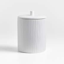 Crate & Barrel Hanno Medium Textured Ceramic Canister + Reviews | Crate & Barrel