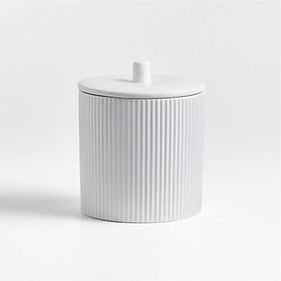 View Crate & Barrel Hanno Small Textured Ceramic Canister details