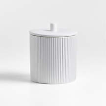 Crate & Barrel Hanno Small Textured Ceramic Canister + Reviews | Crate & Barrel