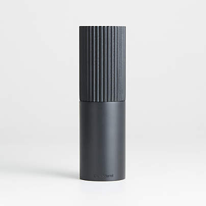 Hanno Black Fluted Ebonized Wooden Pepper Mill Grinder