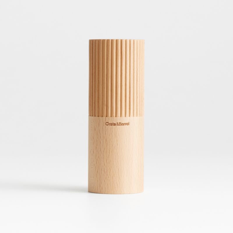 Hanno Fluted Natural Wooden Salt Shaker