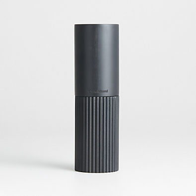 View Crate & Barrel Hanno Black Fluted Ebonized Wooden Salt Mill Grinder details