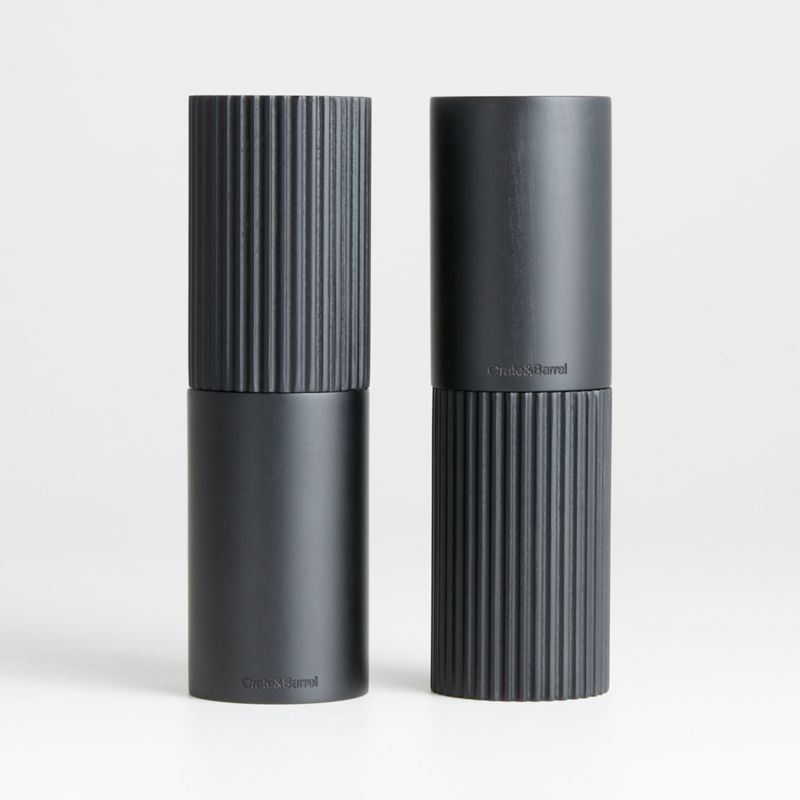 Hanno Ebonized Fluted Salt and Pepper Mill Grinder Set