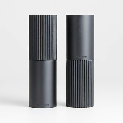 Hanno Ebonized Fluted Salt and Pepper Mill Grinder Set