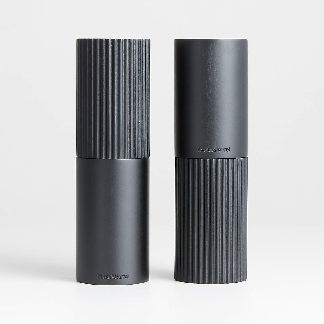 Hanno Ebonized Fluted Salt and Pepper Mill Grinder Set